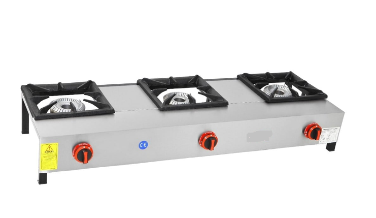 3'lü Kısa Lokanta Ocağı Gazlı ve Lpg'li 139X45x25 Cm