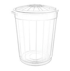 Çöp Kovası Kapaklı Şeffaf 50 Lt