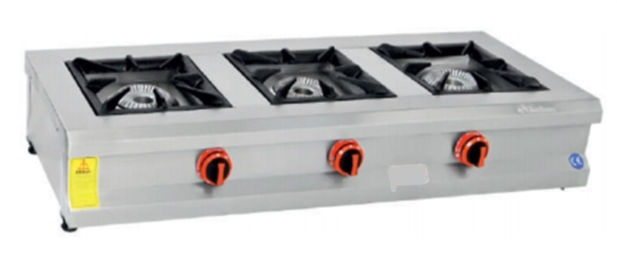 3 Lü Ocak Set Üstü Profesyonel Gazlı Ve Lpg Li 130x50x25