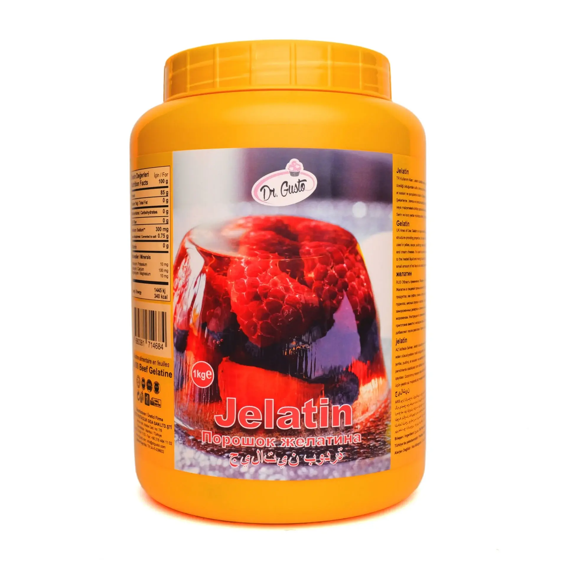 DR. GUSTO KATKI MADDESİ TOZ JELATİN 240 BLOOM - 1000 GR