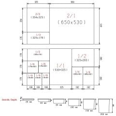 Gastronom Küvet Paslanmaz 2/1- 40 mm 65x53 cm