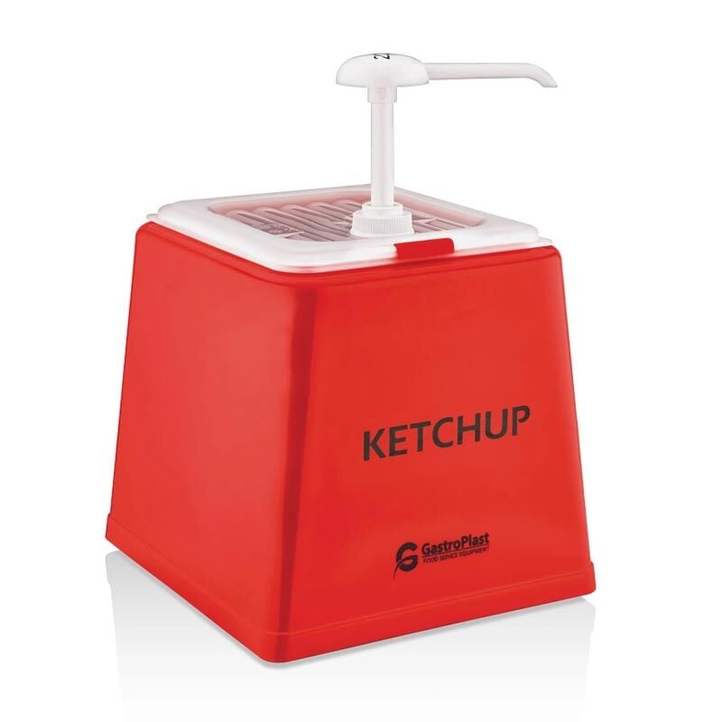 Tekli Ketçap Dispenseri, 2.5 L, Kırmızı