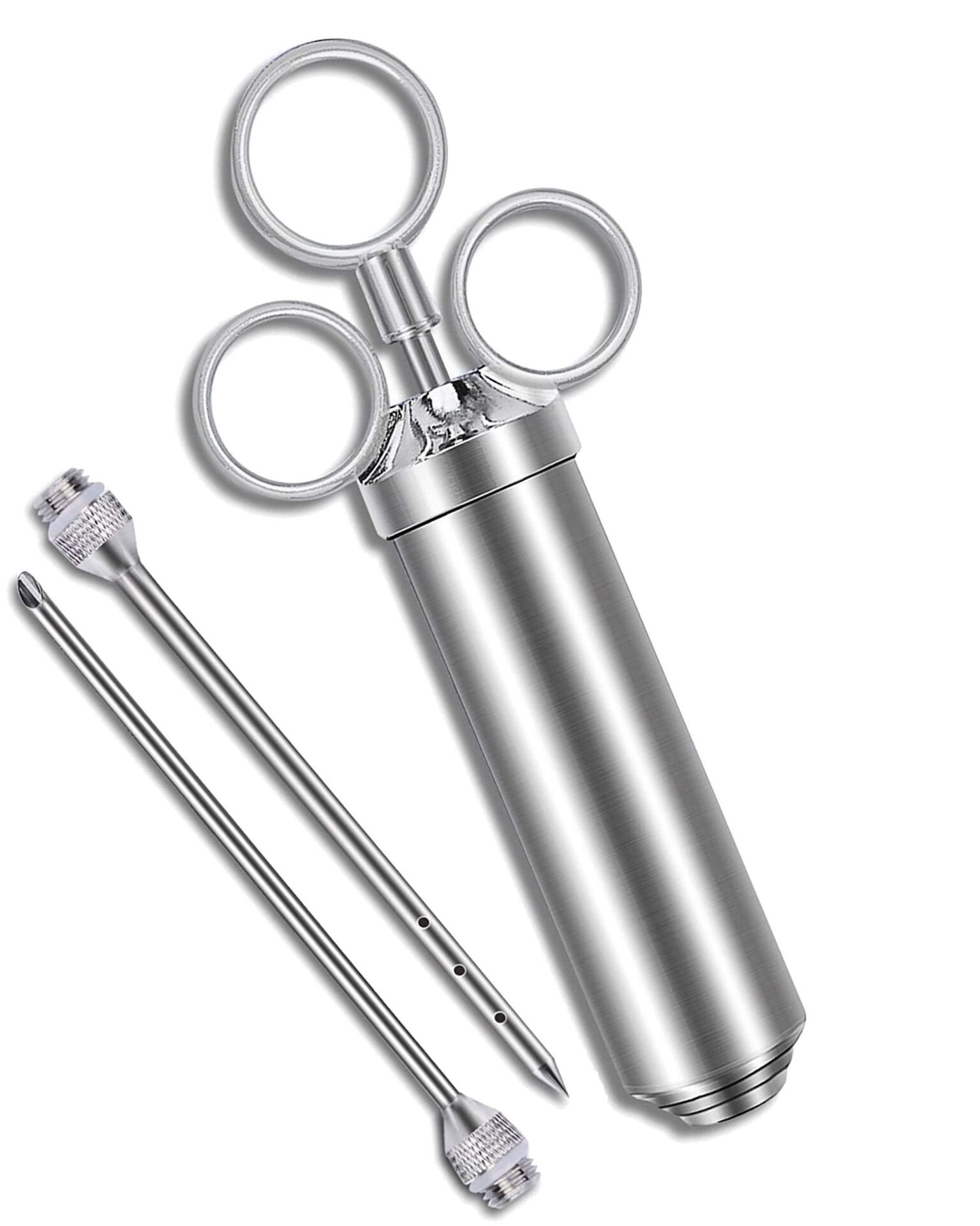 Sos şırıngası seti, 2 iğne dahil, paslanmaz çelik
