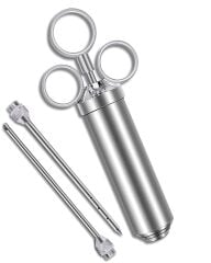 Sos şırıngası seti, 2 iğne dahil, paslanmaz çelik