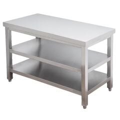 Paslanmaz Tezgah  240X70 CM TABAN RAFLI