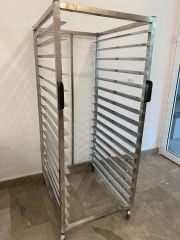 Tepsi Taşıma Arabası Paslanmaz 60x80 cm 15 raflı