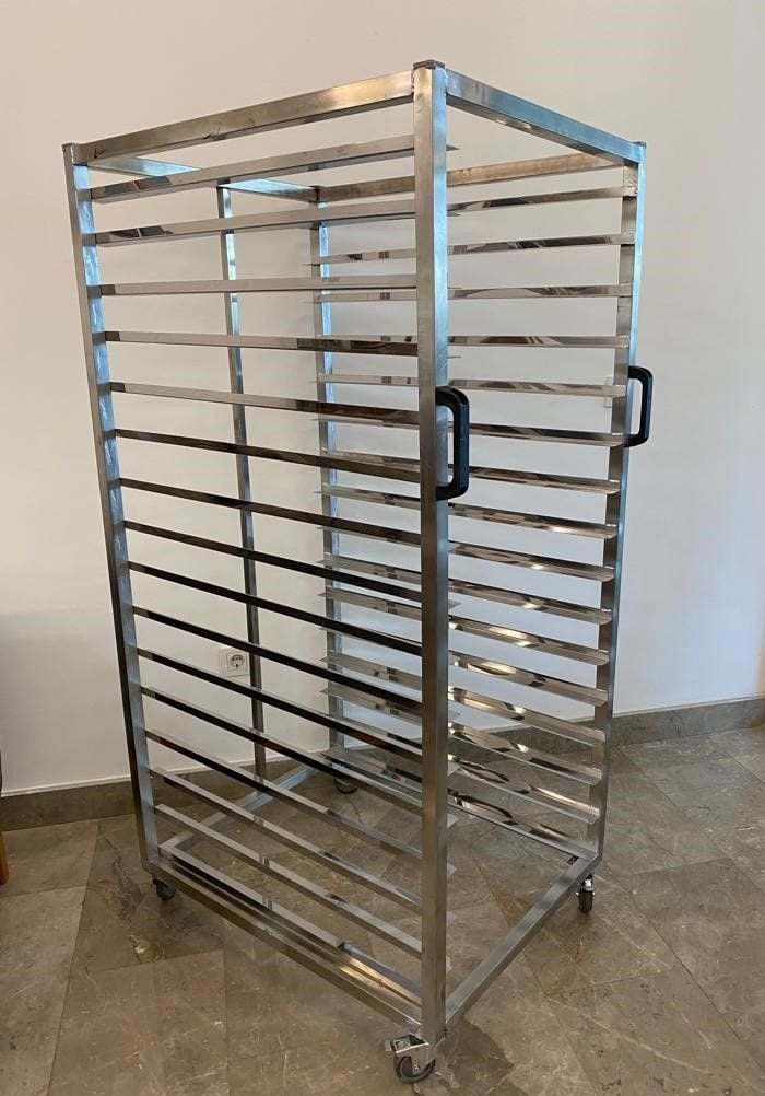 Tepsi Taşıma Arabası Paslanmaz 60x80 cm 15 raflı