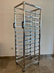 Tepsi Taşıma Arabası Paslanmaz 40x60 cm 15 tepsili