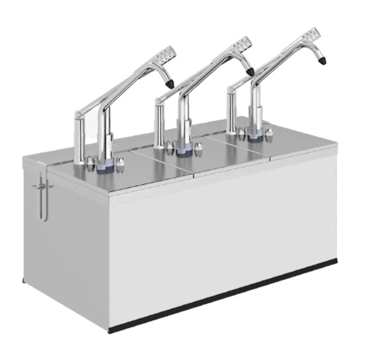 Kalando KD-214 Paslanmaz Çelik Kollu Üçlü Sos Pompası Standı, 1/4, 3x5.25 L