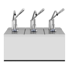 Kalando KD-214 Paslanmaz Çelik Kollu Üçlü Sos Pompası Standı, 1/4, 3x5.25 L