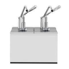 Kalando KD-216 Paslanmaz Çelik Kollu İkili Sos Pompası Standı, 1/6 GN, 2x3 L