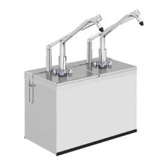 Kalando KD-216 Paslanmaz Çelik Kollu İkili Sos Pompası Standı, 1/6 GN, 2x3 L