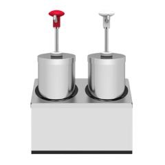 Kalando KD-004 Silindir Hazneli Stantlı Paslanmaz Çelik Sos Pompası, 2x2.25 L