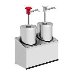 Kalando KD-004 Silindir Hazneli Stantlı Paslanmaz Çelik Sos Pompası, 2x2.25 L