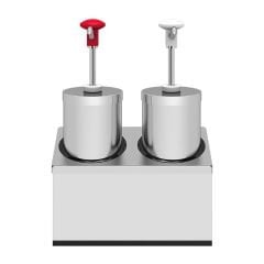 Kalando KD-004 Silindir Hazneli Stantlı Paslanmaz Çelik Sos Pompası, 2x2.25 L