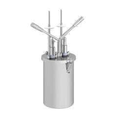 Kalando KD-019 Çift Enjekte Dolum İğneli Paslanmaz Çelik Hazneli Çift Kollu Sos Pompası, 4.5 L