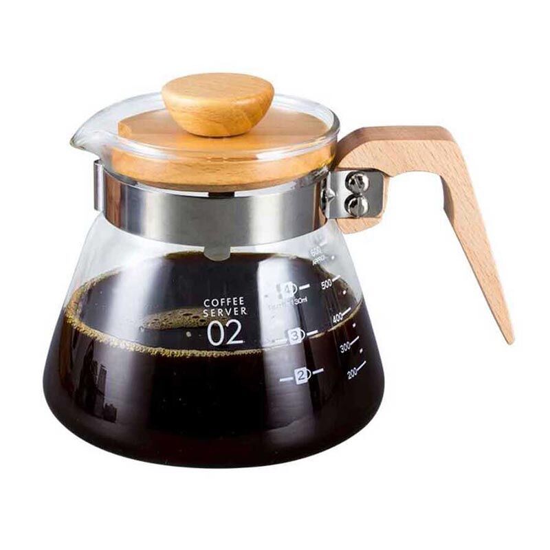 Ahşap Saplı Kahve Sürahisi, 600 ml