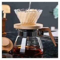 Ahşap Saplı Kahve Sürahisi, 600 ml