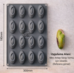 Mini Antep Fıstığı Kalıbı Silikon 16 Göz
