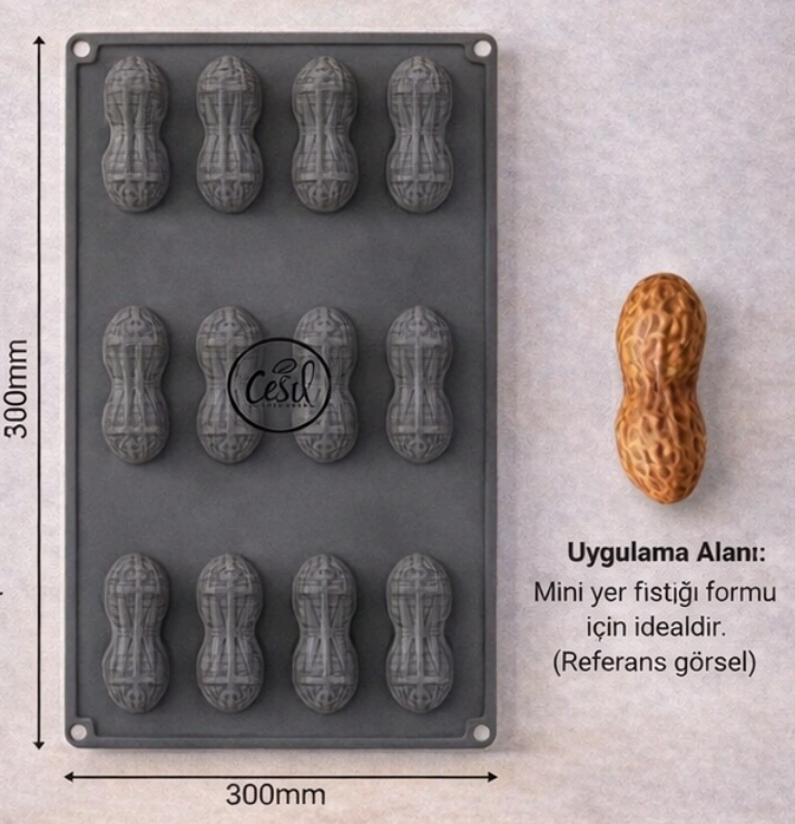 Mini Yerfıstığı Silikon Kalıp 12 Göz