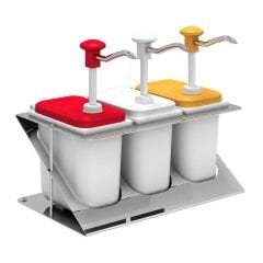 Kalando KDP-003 Z Standlı Basmalı Paslanmaz Çelik Sos Pompası, 3x1.9 L