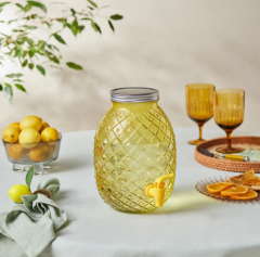 Musluklu Cam Sebil 4650 Ml Sarı