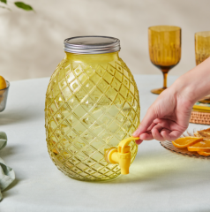 Musluklu Cam Sebil 4650 Ml Sarı