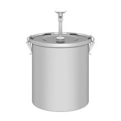 Kalando KD-01610 Paslanmaz Çelik Kilitli Basmalı Sos Pompası, 10 L, Beyaz
