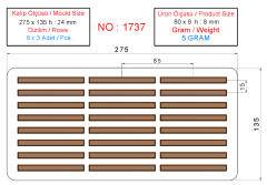 Polikarbonat İnce Çubuk Çikolata Kalıbı - 1737