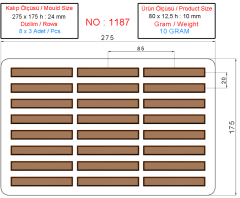 Polikarbonat Stick Bar Çikolata Kalıbı - 1187