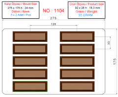 Polikarbonat Bar (Kitkat - Dido) Çikolata Kalıbı - 1104