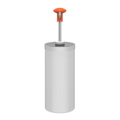 Kalando KD-004 Silindir Hazneli Basmalı Paslanmaz Çelik Sos Pompası, 2.25 L, Turuncu