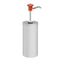 Kalando KD-004 Silindir Hazneli Basmalı Paslanmaz Çelik Sos Pompası, 2.25 L, Turuncu