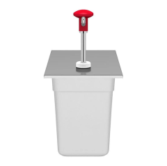 Kalando KD-002 Basmalı Paslanmaz Çelik Sos Pompası, GN 1/3, Kırmızı