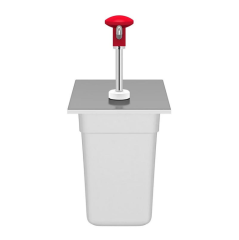 Kalando KD-002 Basmalı Paslanmaz Çelik Sos Pompası, GN 1/4, Kırmızı