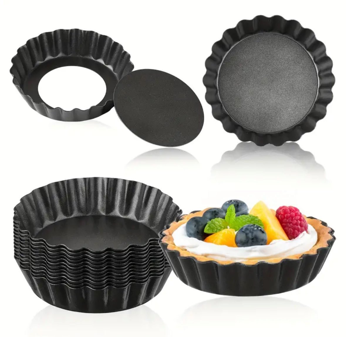 Tart Kalıbı 8 cm h 2 cm Çıkan Tabanlı