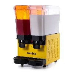 Samixir Klasik Twin Karıştırıcılı ve Fıskiyeli Soğuk İçecek Dispenseri 20+20 Lt Sarı 40.SMY