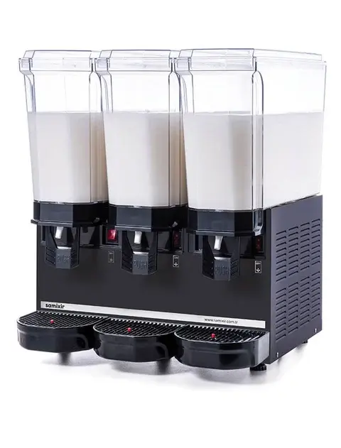 Samixir Klasik Triple Karıştırıcılı Soğuk İçecek Dispenseri 20+20+20 Litre Siyah 60.MMMB
