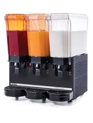 Samixir Klasik Triple Fıskiyeli ve Karıştırıcılı Soğuk İçecek Dispenseri 20+20+20 Litre Siyah 60.SSMB
