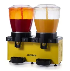 Samixir Panaromik Analog Twin Soğuk İçecek Dispenseri Fıskiyeli 22+22 Litre Sarı SS44.AY