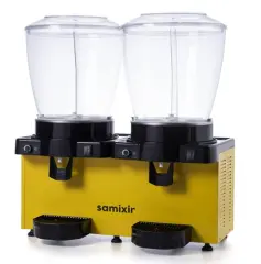 Samixir Panaromik Analog Twin Soğuk İçecek Dispenseri Fıskiyeli 22+22 Litre Sarı SS44.AY