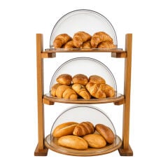 Üç Katlı Rolltop Teşhir Standı 55x44x85 cm - GRV-RS-01