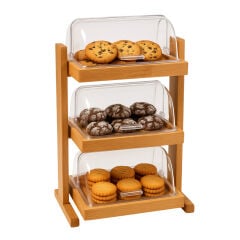 Üç Katlı Rolltop Teşhir Standı 42x29x72 cm - GRV-RS-03