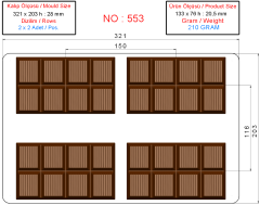 Dubai Çikolata Kalıbı 4 lü 210 Gr (553)