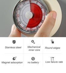 Mekanik Mutfak Zamanlayıcı Klasik Zilli Mıknatıslı