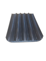 Baget Ekmek Tavası Teflon 40x60 cm Siyah 4 Gözlü