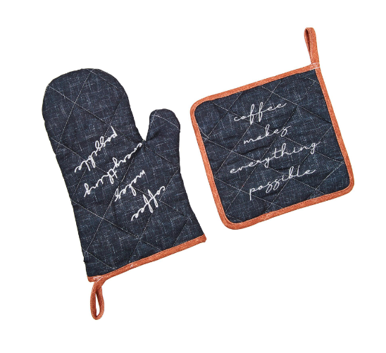 Coffee Time Fırın Eldiveni ve Tutaç Seti