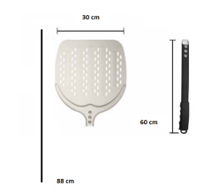 Alüminyum Pizza Küreği Delikli 30x60 cm