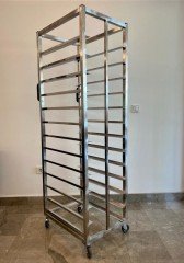 Tepsi Taşıma Arabası Paslanmaz 40x60 cm 20 tepsili