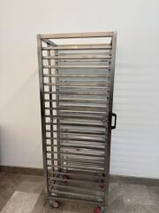 Tepsi Taşıma Arabası Paslanmaz 40x60 cm 20 tepsili